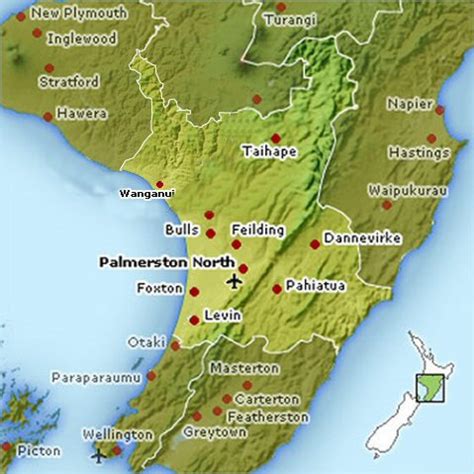 Palmerston North Map - New Zealand