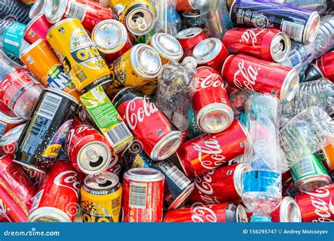 Pile of Soft Drink Cans and Plastic Bottles Editorial Photography ...