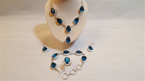 4 Piece London Blue Topaz Jewelry Set