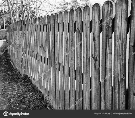 Self Made Fence Wooden Slats Picture Taken Old Fashion Black Stock ...