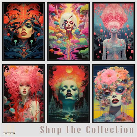 Surrealism Neon Trippy Wall Art - Featsy | Online Flea & Craft Marketplace