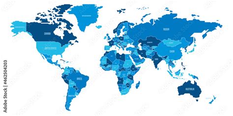 Simplified schematic map of World. Political map of countries with ...