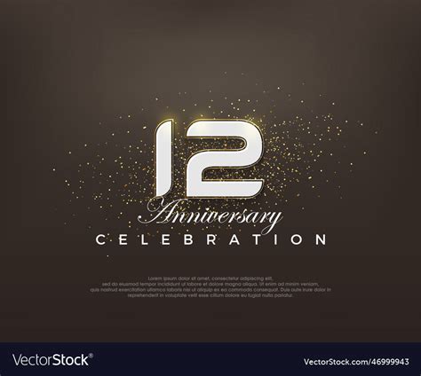 Modern number 12th elegant anniversary Royalty Free Vector