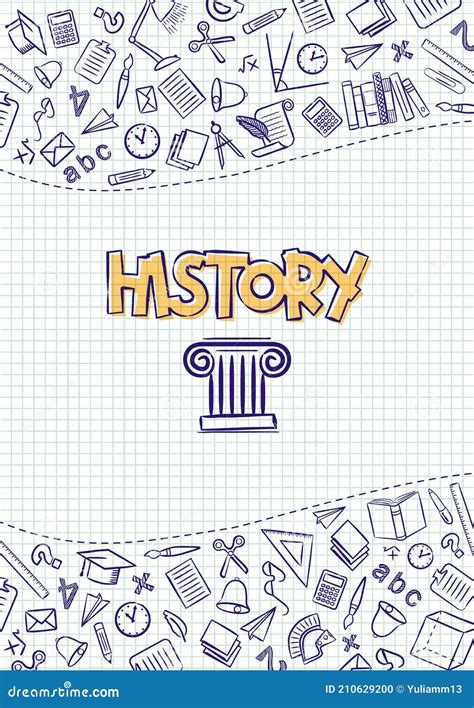 History. Cover for a School Notebook or History Textbook Stock Vector ...