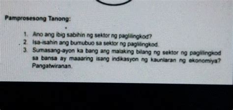 Pamprosesong Tanong 1 Ano Ang Ibig Sabihin Ng StudyX