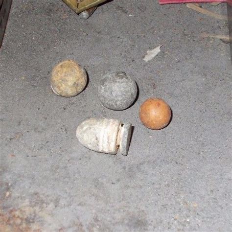 3 Revolutionary War Musket Balls & 1 Civil War Musket Bullet -- Antique ...