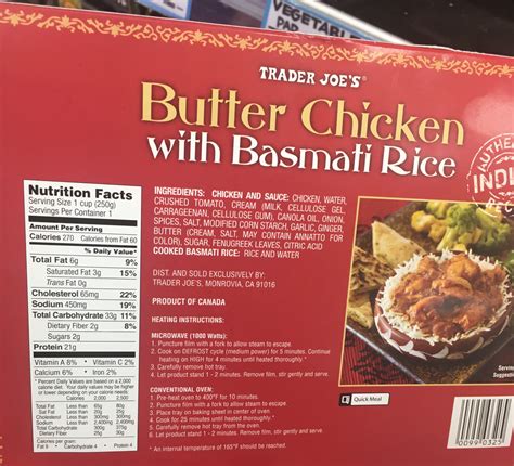 Trader Joes Butter Chicken With Basmati Rice Trader Joes Reviews