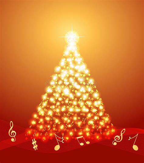 Christmas Tree With Musical Notes Stock Vector - Illustration of ...