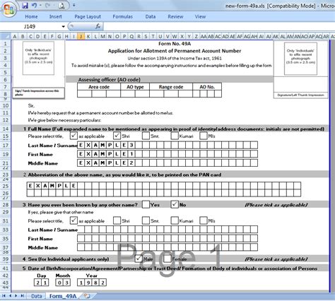 Taxblog India: New form 49A Pan application in Excel with auto fill ...