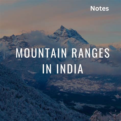 Mountain Ranges in India PDF Note - Licchavi Lyceum