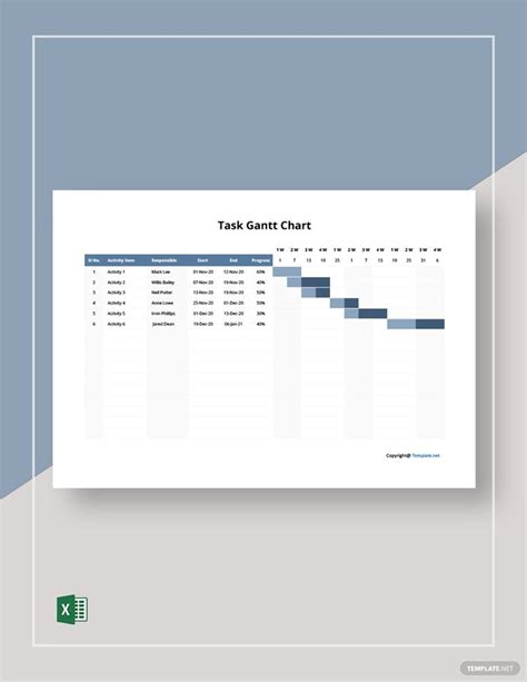 Task Gantt Chart Template