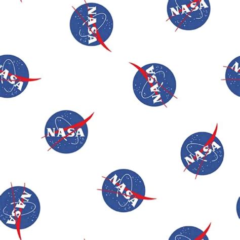 Riley Blake Out of This World Tossed NASA Symbols - White w/Blue & a ...