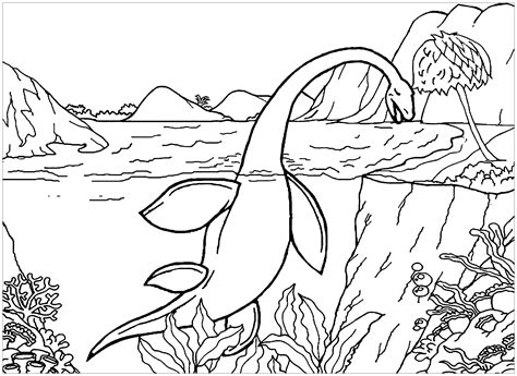 Elasmosaurus - Dinosaur Coloring Pages for Kids