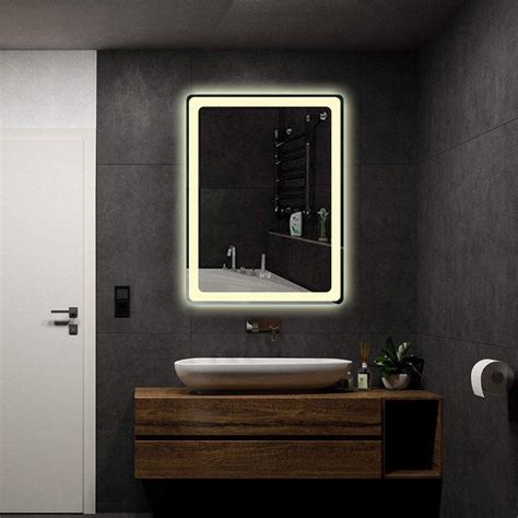 Anti-Fog Wall Mounted LED Mirrors Horizontal/Vertical Lighted Bathroom ...