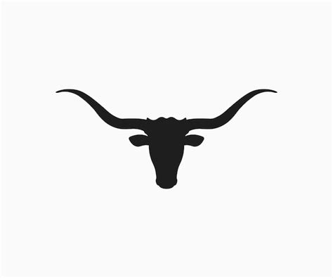 Premium Vector | Silhouette texas longhorn vector bull head logo icon ...