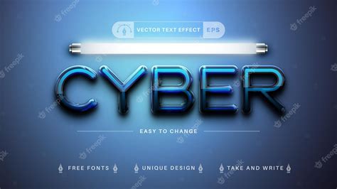 Premium Vector | Cyber - Editable Text Effect, Font Style