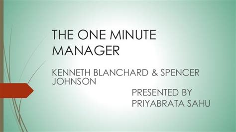 one minute manager book summary