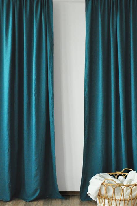 Teal linen curtains | Linen curtains, Curtains, Linen curtain panels