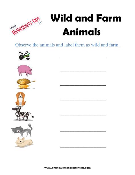 Wild And Farm Animals Worksheets 9