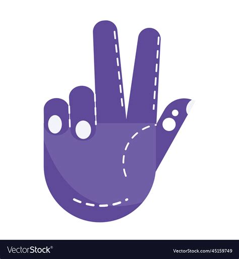 Isolated purple hand gesture icon Royalty Free Vector Image