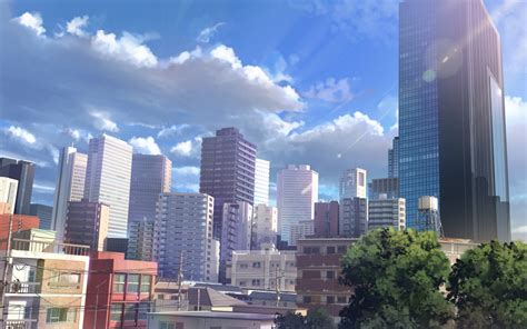 Anime Landscape, City, Buildings, Realistic - City Landscape Anime ...