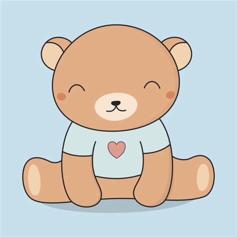 Kawaii Cute Brown Teddy Bear - Cute Bear - T-Shirt | TeePublic