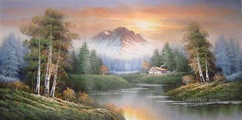 Cheap Vivid Freehand 01 Bob Ross Landscape Painting in Oil for Sale