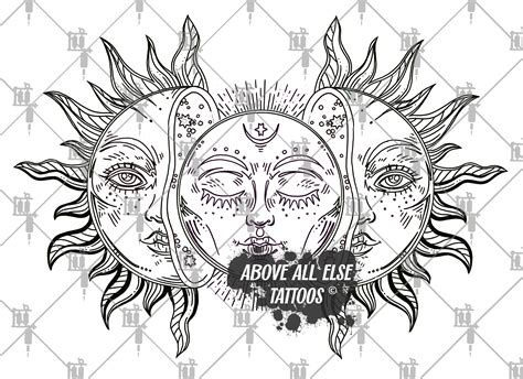 Sun line drawing tattoo photos