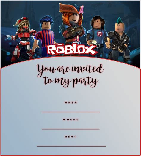 Roblox Birthday Party Invitations - Invitation World