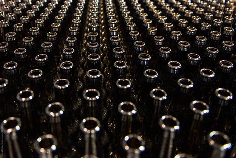 «Dozens Of Empty Glass Beer Bottles Are Arranged In Rows At A Brewery ...