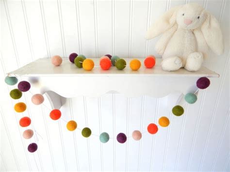 Boho Garland Pom Pom Garland Felt Ball Garland Baby Girl | Etsy