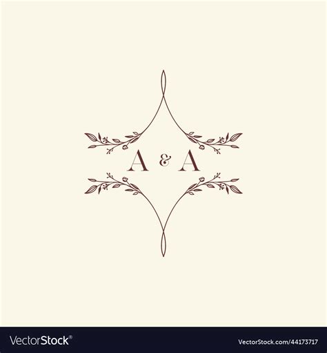 Aa elegant wedding floral initial concept Vector Image