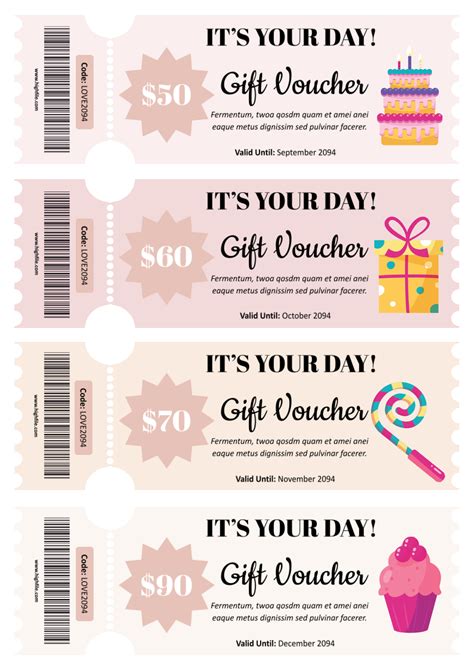 Birthday Gift Coupon Template - Word | Google Docs - Highfile