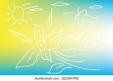 Rainbow Background Line Art Nature Wallpaper Stock Vector (Royalty Free ...