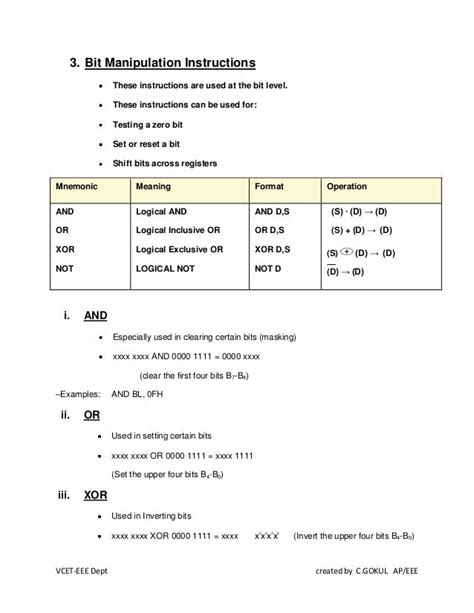 Instruction set of 8086 Microprocessor