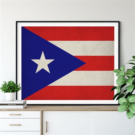 Puerto Rico Flag Art, Puerto Rico Flag Print, Puerto Rico Wall Art ...