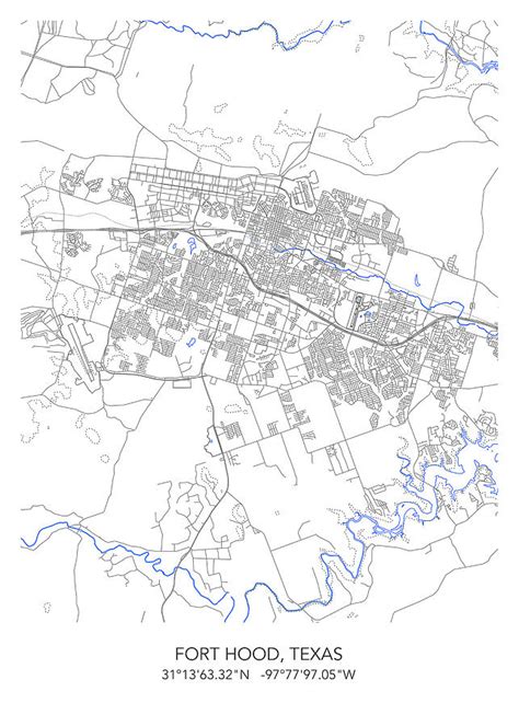 FORT HOOD map Photograph by Dennson Creative