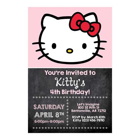 Hello Kitty Invitations Chalkboard - General Prints