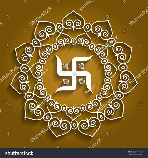 Spiritual Hindu Symbol - Swastika Design Stock Vector Illustration ...