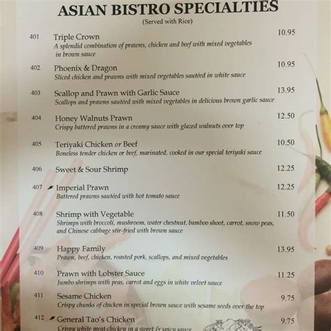 Asian Bistro Restaurant Menu, Menu for Asian Bistro Restaurant ...