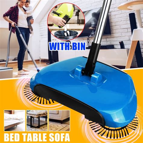 Portable 360 Degree Rotary Hand Push Broom Sweeper, Red - Walmart.com ...