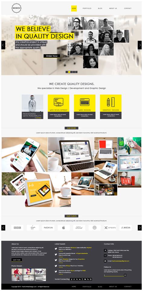 Graphic Designer Portfolio Website Template Free Download