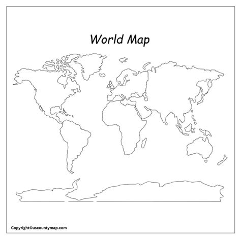 Blank World Map with Countries, Borders & Continents