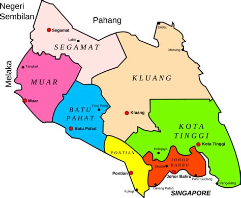 Clipart - Map of Johor, Malaysia