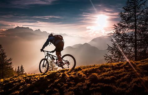 HD wallpaper: Bicycle man, helmet, Birds, mountains | Wallpaper Flare