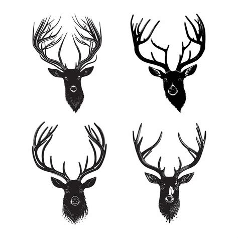 stag antler Hunting silhouette Vector set 26135848 Vector Art at Vecteezy