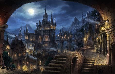 cityscape, Dark Fantasy, Fantasy Art Wallpaper HD | Fantasy art ...