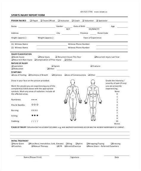 Injury Incident Report Template | PDF Template