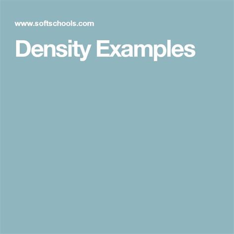 Density Examples | Density, Example, Science