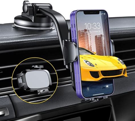 an image of a car dashboard phone holder